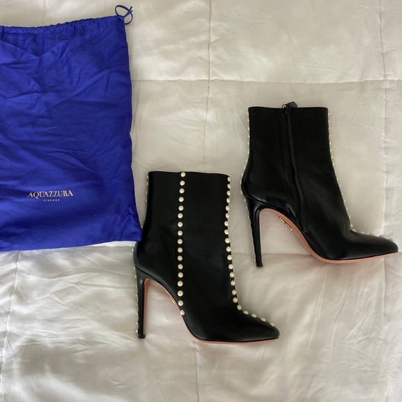 Aquazzura Shoes - Aquazzura Pearl Black Booties